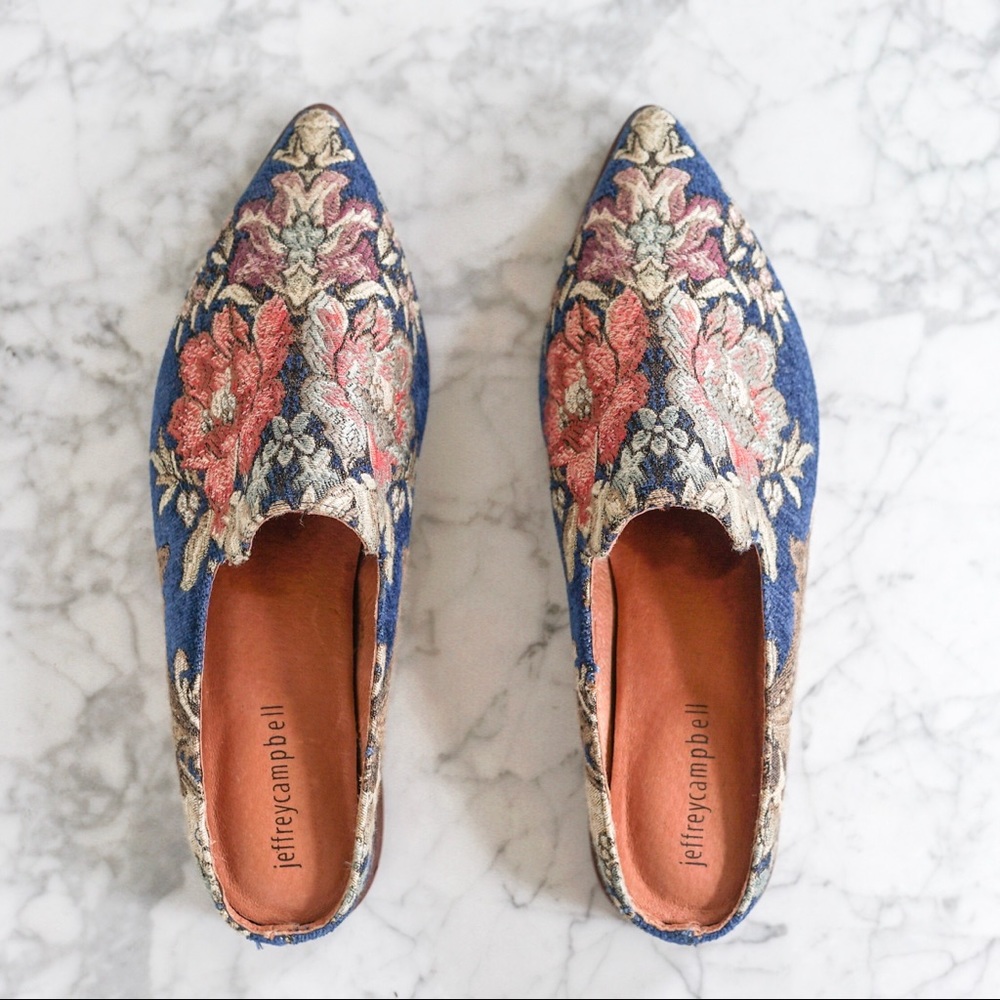 Gorgeous Embroidered Mules.  Worn once!